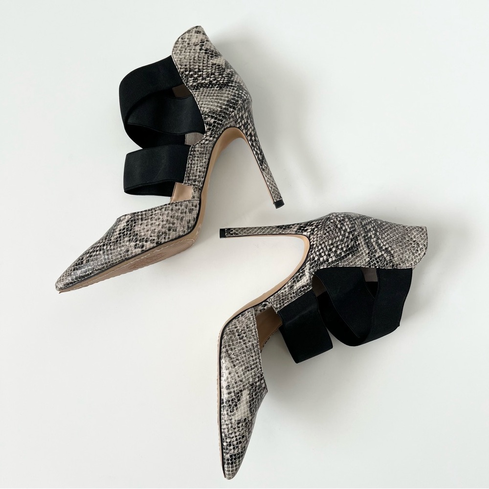 Vince Camuto Nigel Snake print pointed toe stiletto heels Leather heels Size 9 - Picture 6 of 10